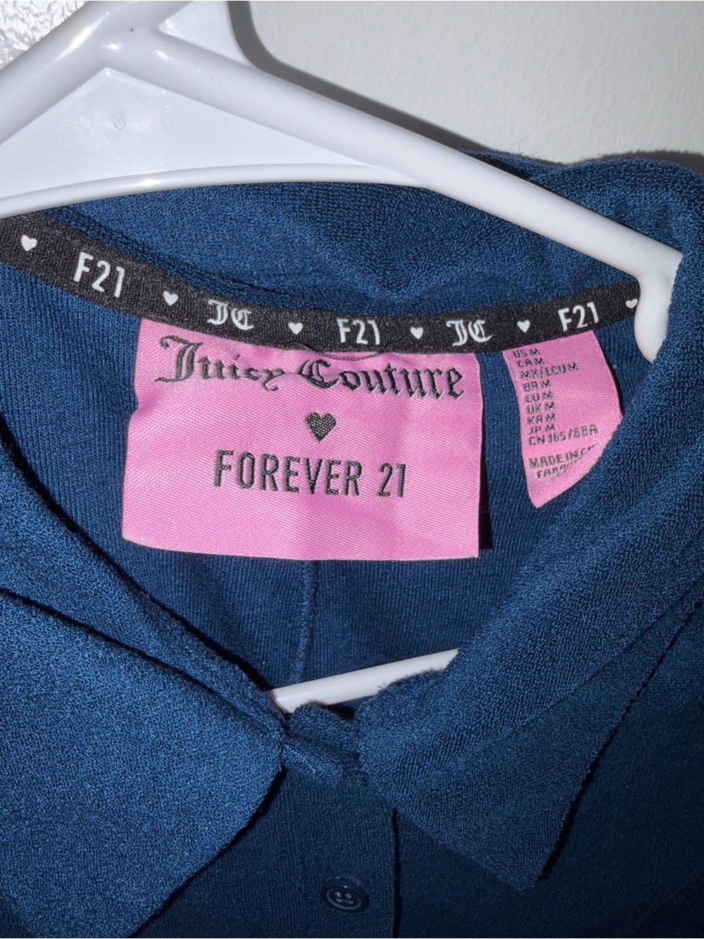 Forever 21 Blue Juicy Rhinestone Logo Robe - Picture 3 of 3
